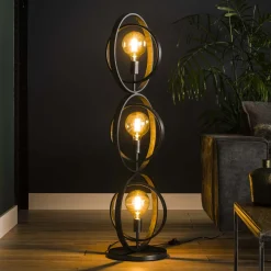Vloerlamp Tricia 3-lamps, 124cm, kleur Zwart