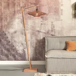 Vloerlamp Zanzibar Bamboe en rotan, 150cm