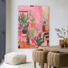 Wandkleed Cactus Party in maat en frame naar keuze