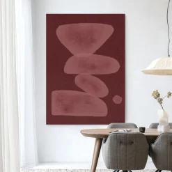 Wandkleed Elementa Burgundy 1 in maat en frame naar keuze