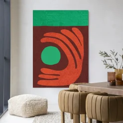 Wandkleed Elements Green in maat en frame naar keuze