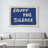 Wandkleed Enjoy The Silence Blue in maat en frame naar keuze