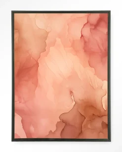 Wandkleed Flowing Pink in maat en frame naar keuze