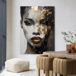 Wandkleed Golden Girl in maat en frame naar keuze