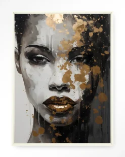 Wandkleed Golden Girl in maat en frame naar keuze