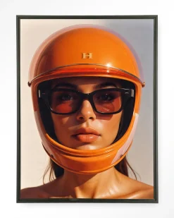 Wandkleed Hermes Helmet in maat en frame naar keuze