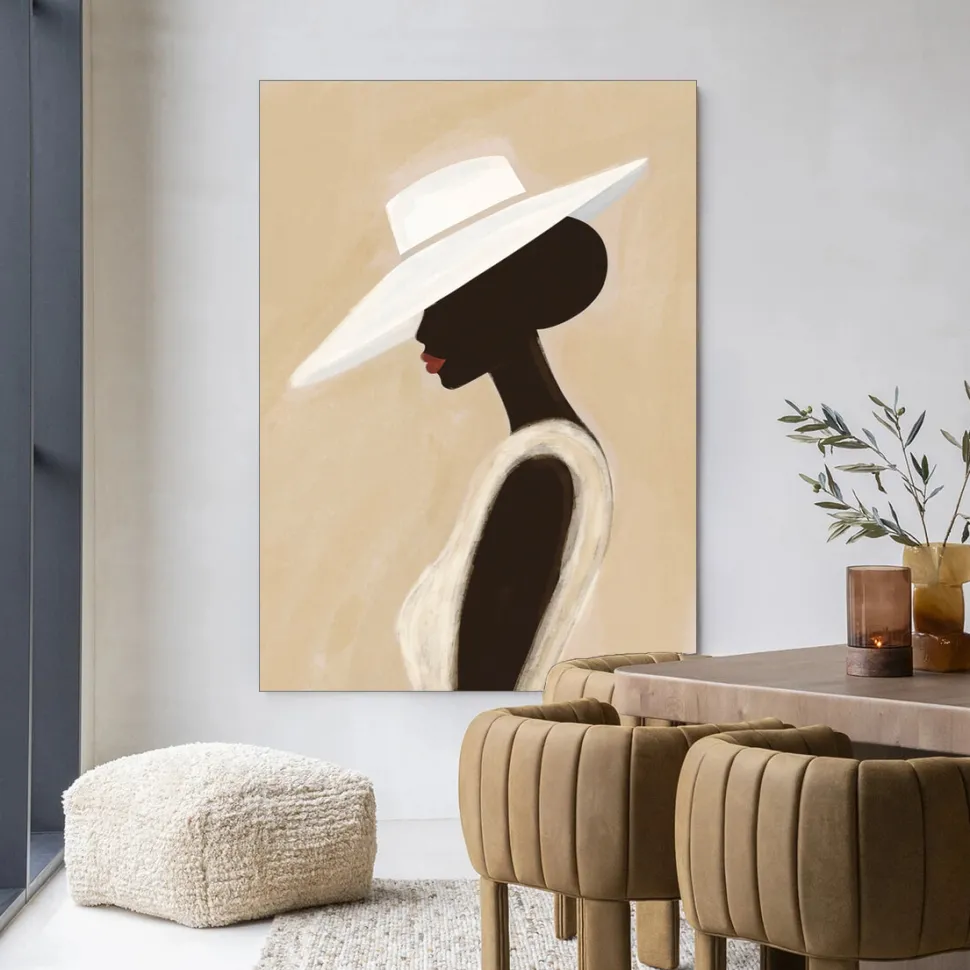 Wandkleed Lady in maat en frame naar keuze