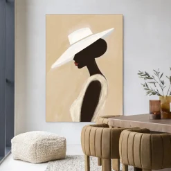 Wandkleed Lady in maat en frame naar keuze