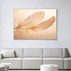 Wandkleed Light Feather in maat en frame naar keuze