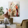Wandkleed Lovebirds in maat en frame naar keuze