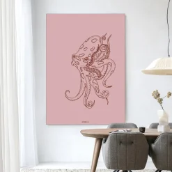 Wandkleed Polypus in maat en frame naar keuze