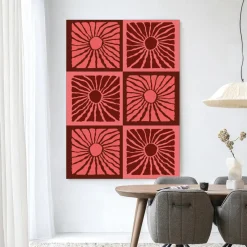Wandkleed Suns In Pink in maat en frame naar keuze