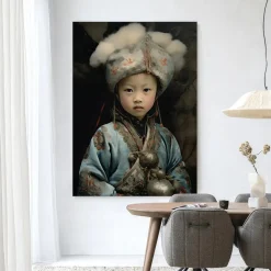 Wandkleed Traditional Child 2 in maat en frame naar keuze