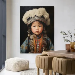 Wandkleed Traditional Child 1 in maat en frame naar keuze