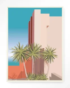Wandkleed Tropical Place in maat en frame naar keuze