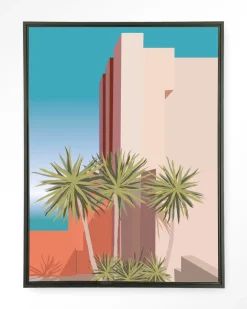 Wandkleed Tropical Place in maat en frame naar keuze