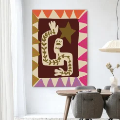 Wandkleed Wave in maat en frame naar keuze