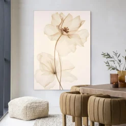 Wandkleed White Flowers in maat en frame naar keuze