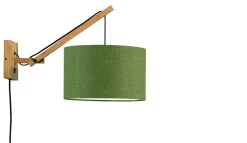 Wandlamp Andes Naturel, Small, Bamboe en Eco linnen