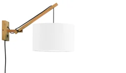 Wandlamp Andes Naturel, Small, Bamboe en Eco linnen