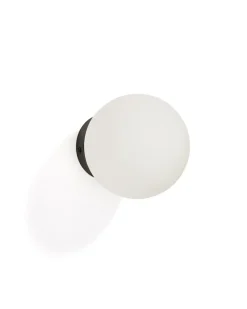 Wandlamp Brisia Glas en metaal, kleur Zwart