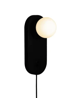 Wandlamp Java Bamboe en glas, kleur Zwart