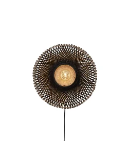 Wandlamp Kalimantan Bamboe, kleur Zwart/Naturel