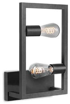 Wandlamp Quadrato 2-lamps, kleur Zwart