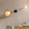 Wandlamp Sirius 125cm breed, kleur Zwart/Goud