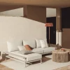 3-zits Loungebank Vathi 250cm, kleur Taupe